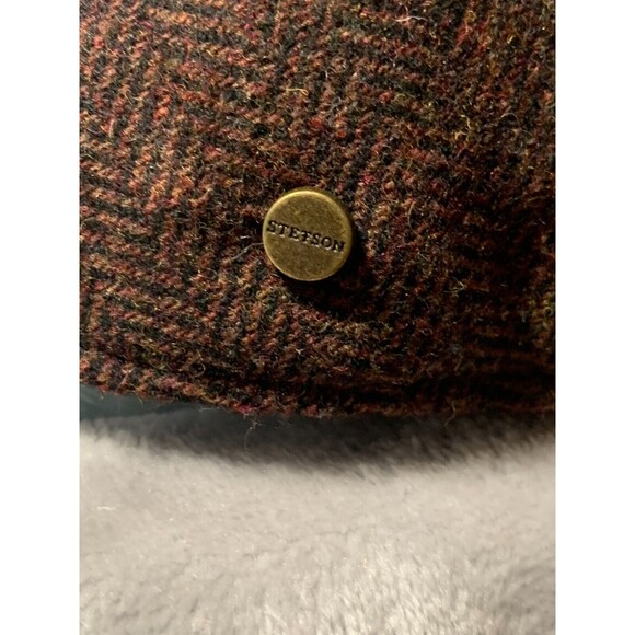 Stetson Brown Herringbone Flat Cap - Picture 7 of 14